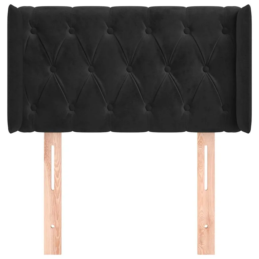 Tête de lit avec oreilles Noir 83x16x78/88 cm Velours - 3