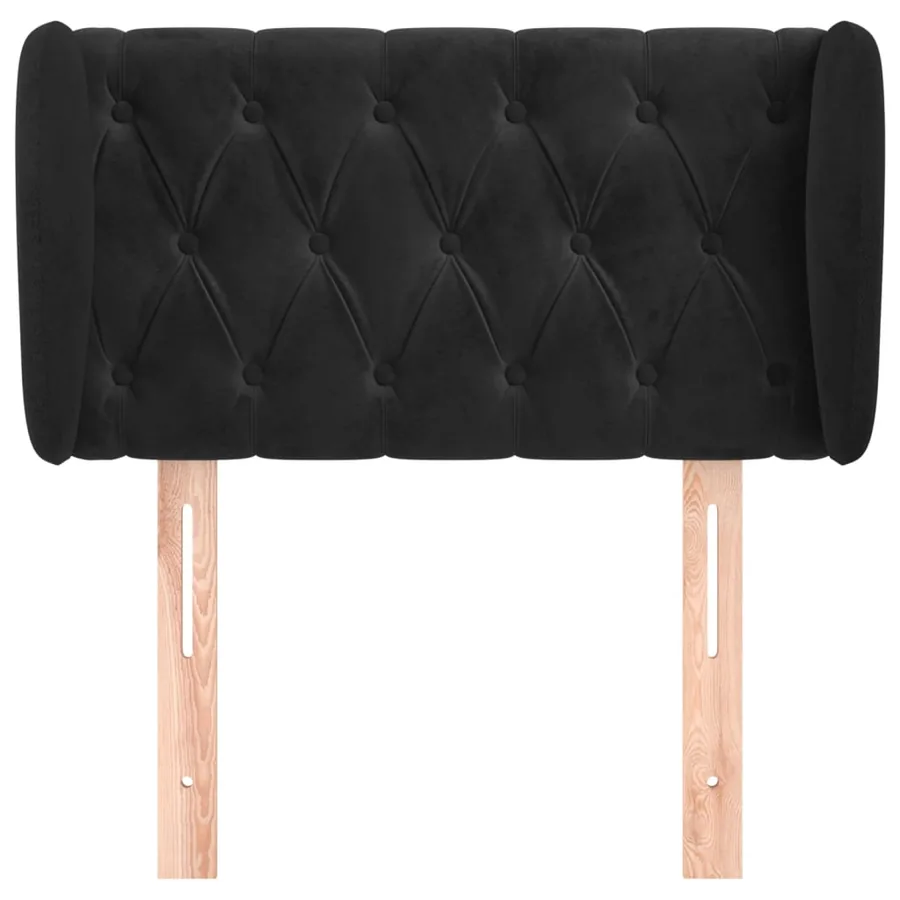 Tête de lit avec oreilles Noir 83x23x78/88 cm Velours - 3