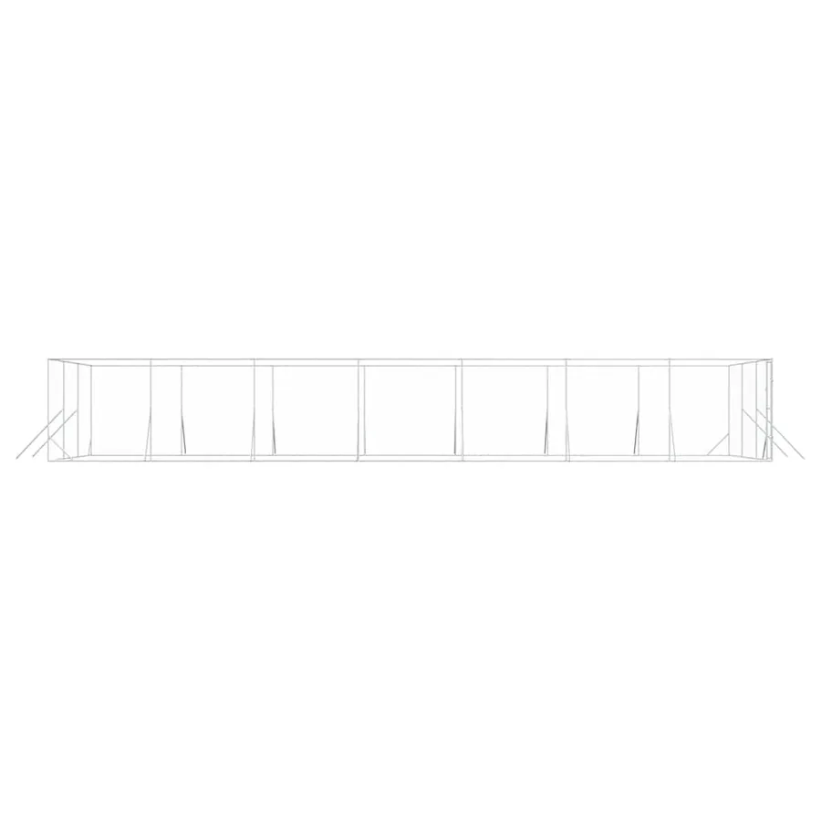 Chenil d'extérieur pour chiens argenté 6x14x2 m acier galvanisé - 6