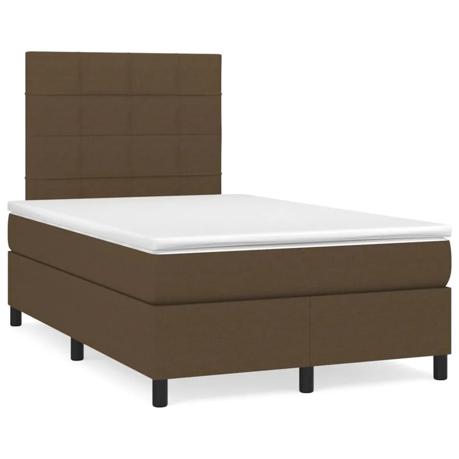 Sommier à lattes de lit avec matelas Marron foncé 120x200 cm - 2