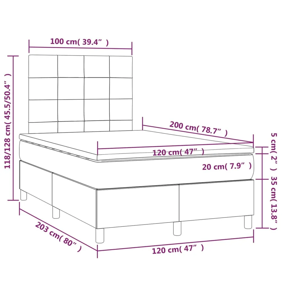 Sommier à lattes de lit avec matelas Marron foncé 120x200 cm - 6