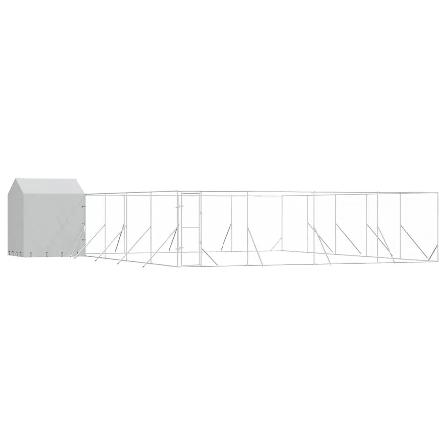 Chenil d'extérieur pour chiens avec toit argenté 10x10x2,5 m - 2