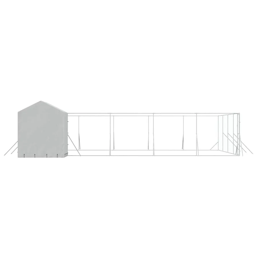 Chenil d'extérieur pour chiens avec toit argenté 10x10x2,5 m - 5