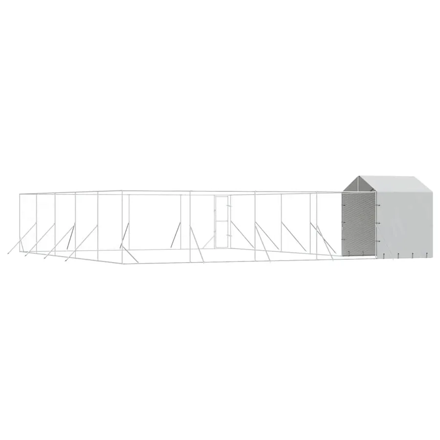 Chenil d'extérieur pour chiens avec toit argenté 10x10x2,5 m - 6