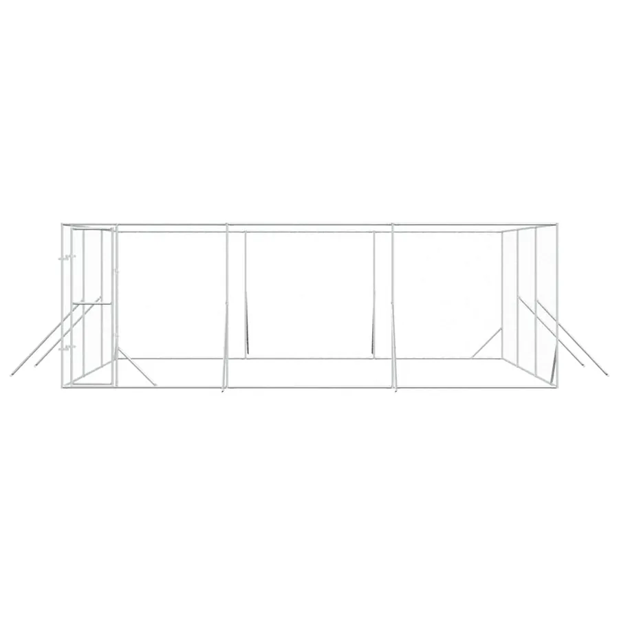 Chenil d'extérieur pour chiens argenté 6x6x2 m acier galvanisé - 5