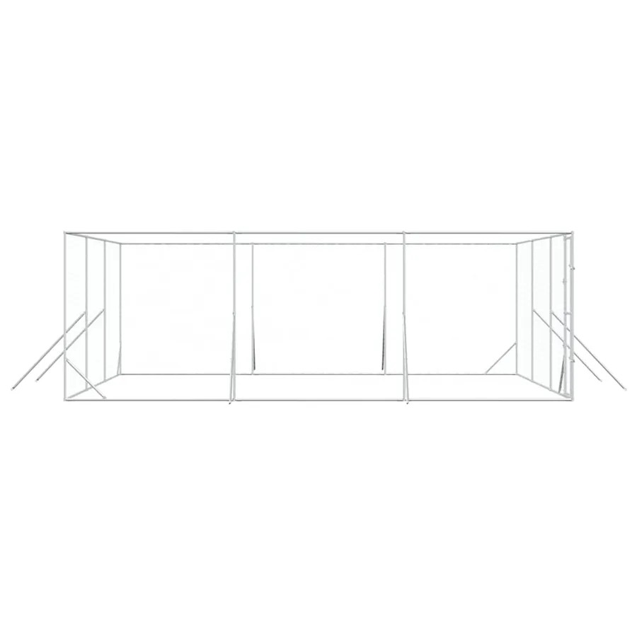 Chenil d'extérieur pour chiens argenté 6x6x2 m acier galvanisé - 6