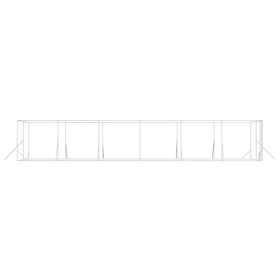 Chenil d'extérieur pour chiens argenté 4x12x2 m acier galvanisé - 5