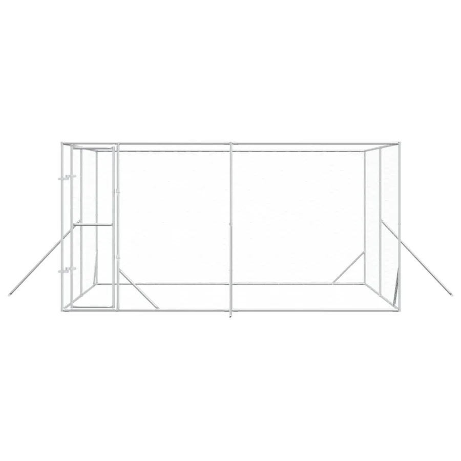 Chenil d'extérieur pour chiens argenté 4x4x2 m acier galvanisé - 4