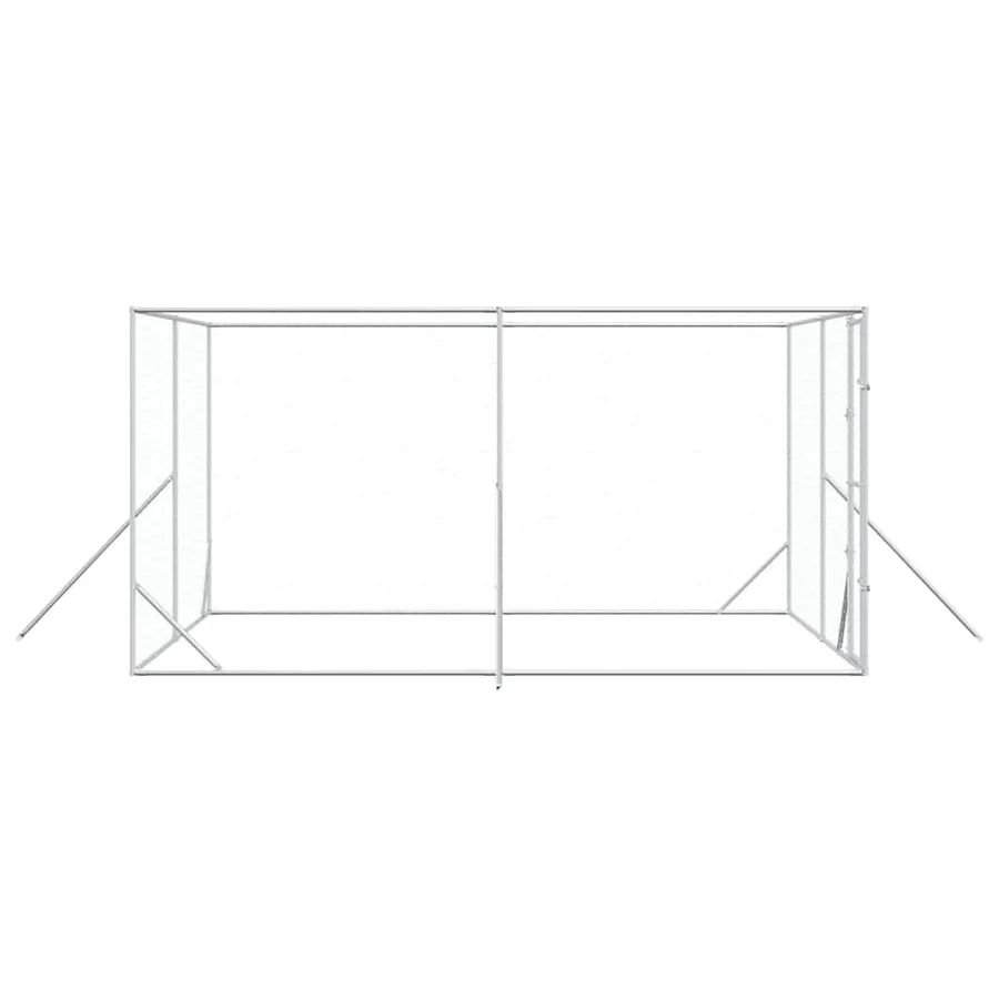 Chenil d'extérieur pour chiens argenté 4x4x2 m acier galvanisé - 5