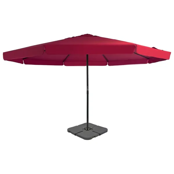 Parasol de jardin avec base portable rouge