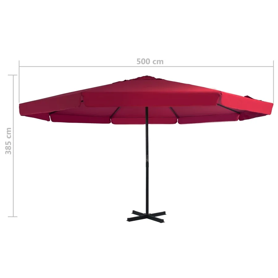 Parasol de jardin avec base portable rouge - 12