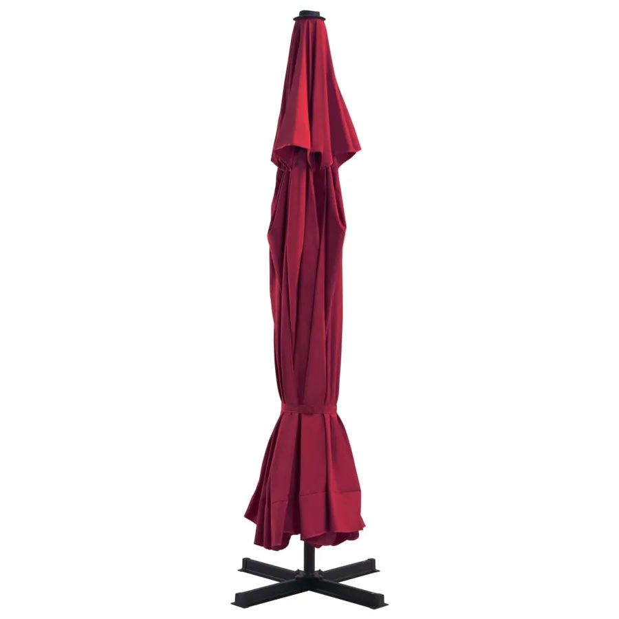 Parasol de jardin avec base portable rouge - 3