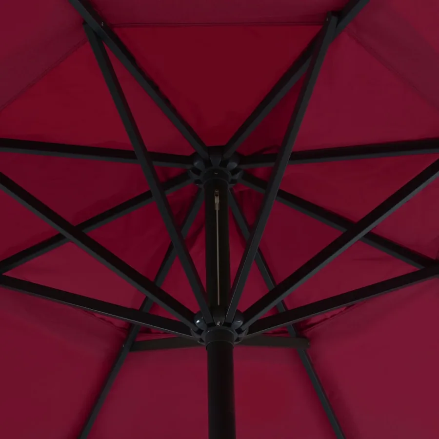 Parasol de jardin avec base portable rouge - 4