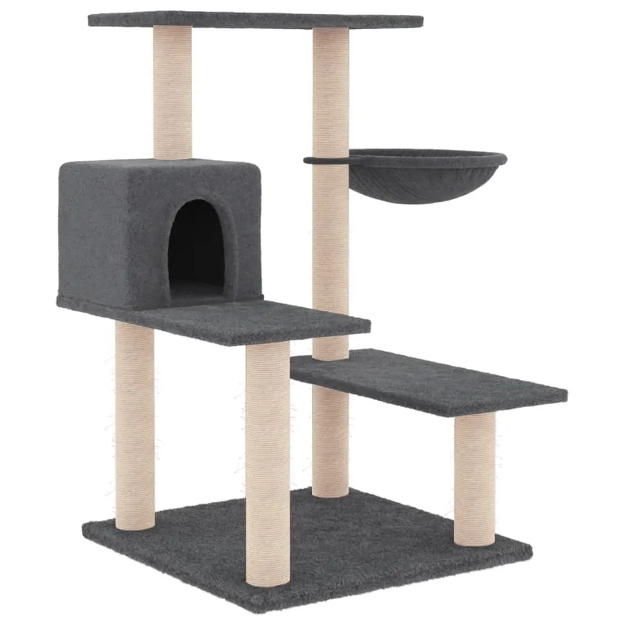 Arbre à chat avec griffoirs en sisal gris foncé 82,5 cm - 2