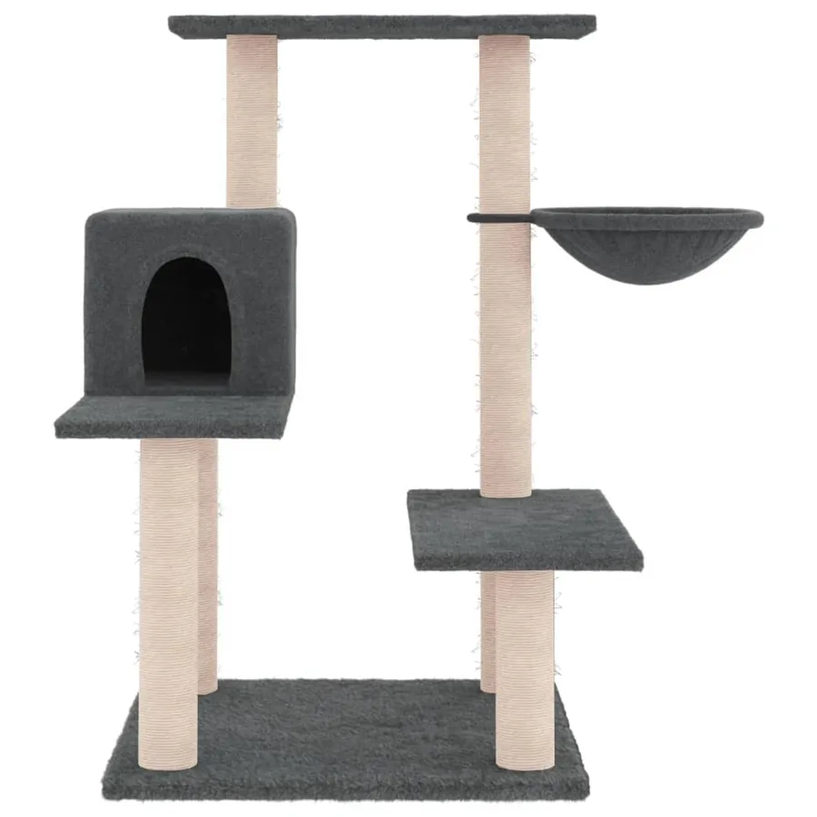 Arbre à chat avec griffoirs en sisal gris foncé 82,5 cm - 3