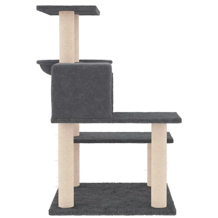 Arbre à chat avec griffoirs en sisal gris foncé 82,5 cm - 4