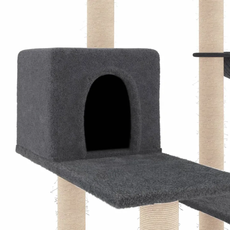 Arbre à chat avec griffoirs en sisal gris foncé 82,5 cm - 6