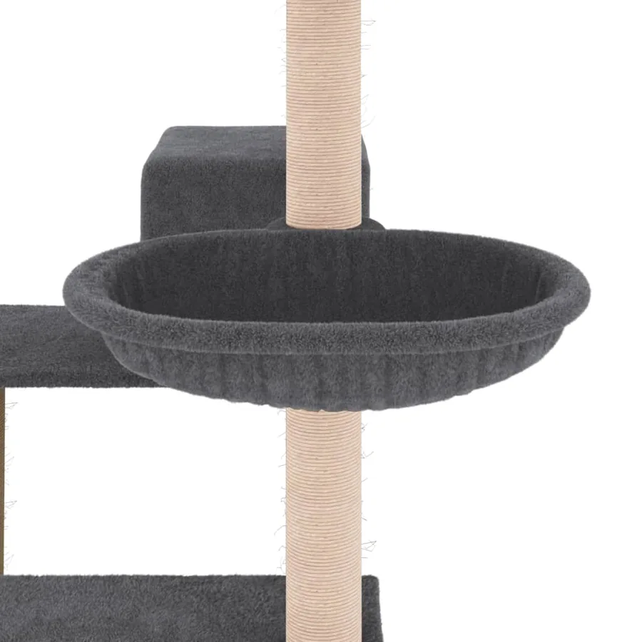 Arbre à chat avec griffoirs en sisal gris foncé 82,5 cm - 7