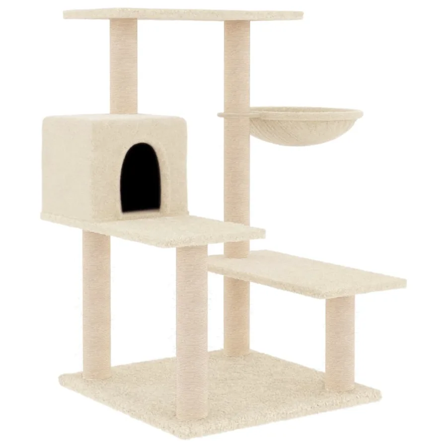 Arbre à chat avec griffoirs en sisal crème 82,5 cm - 2