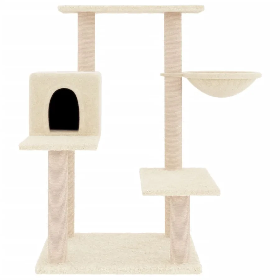Arbre à chat avec griffoirs en sisal crème 82,5 cm - 3