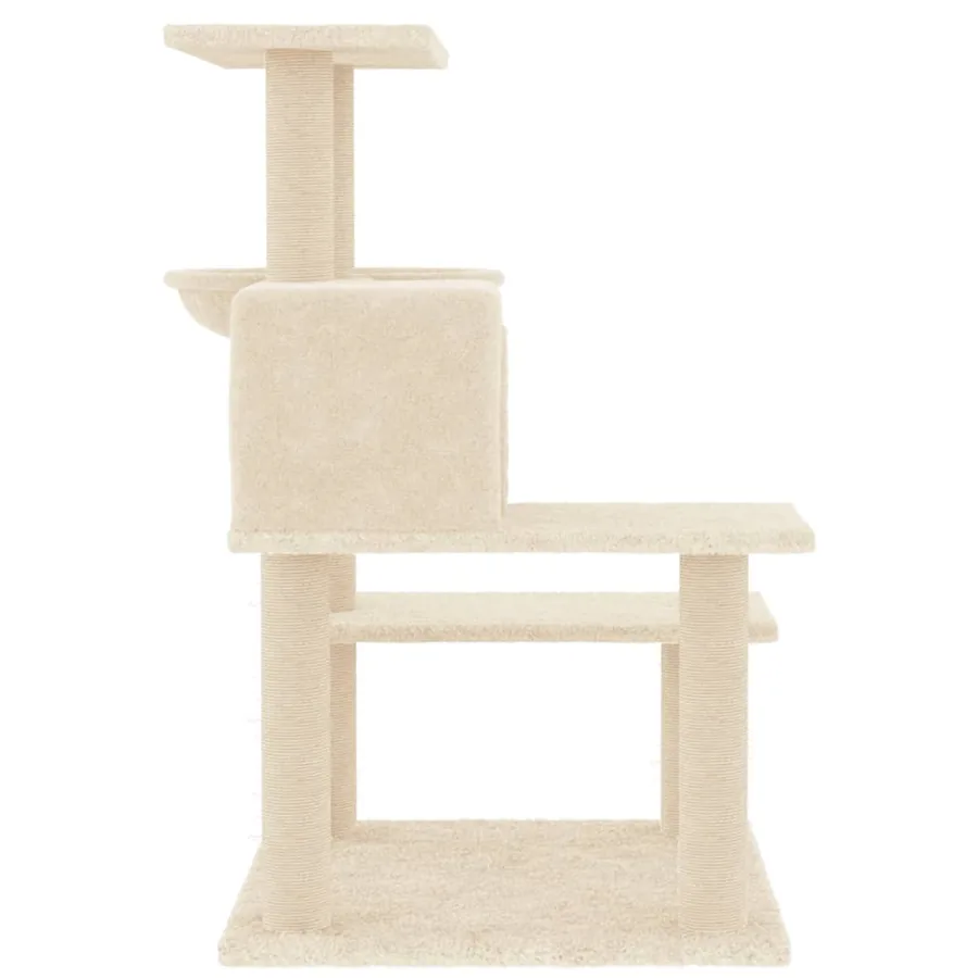 Arbre à chat avec griffoirs en sisal crème 82,5 cm - 4