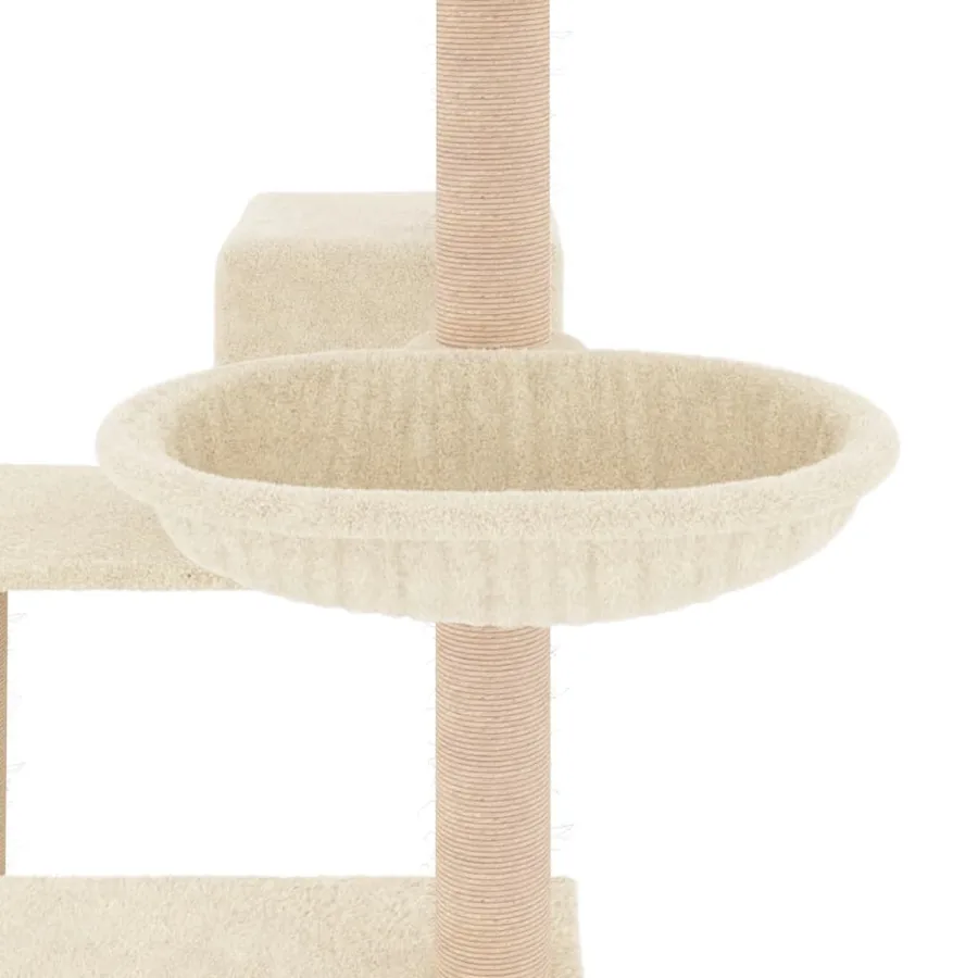 Arbre à chat avec griffoirs en sisal crème 82,5 cm - 7