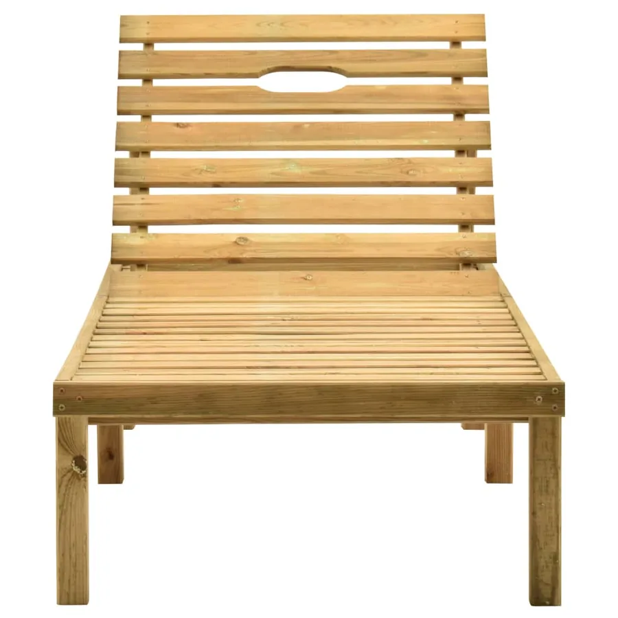Chaise longue de jardin avec table et coussin Pin imprégné - 4