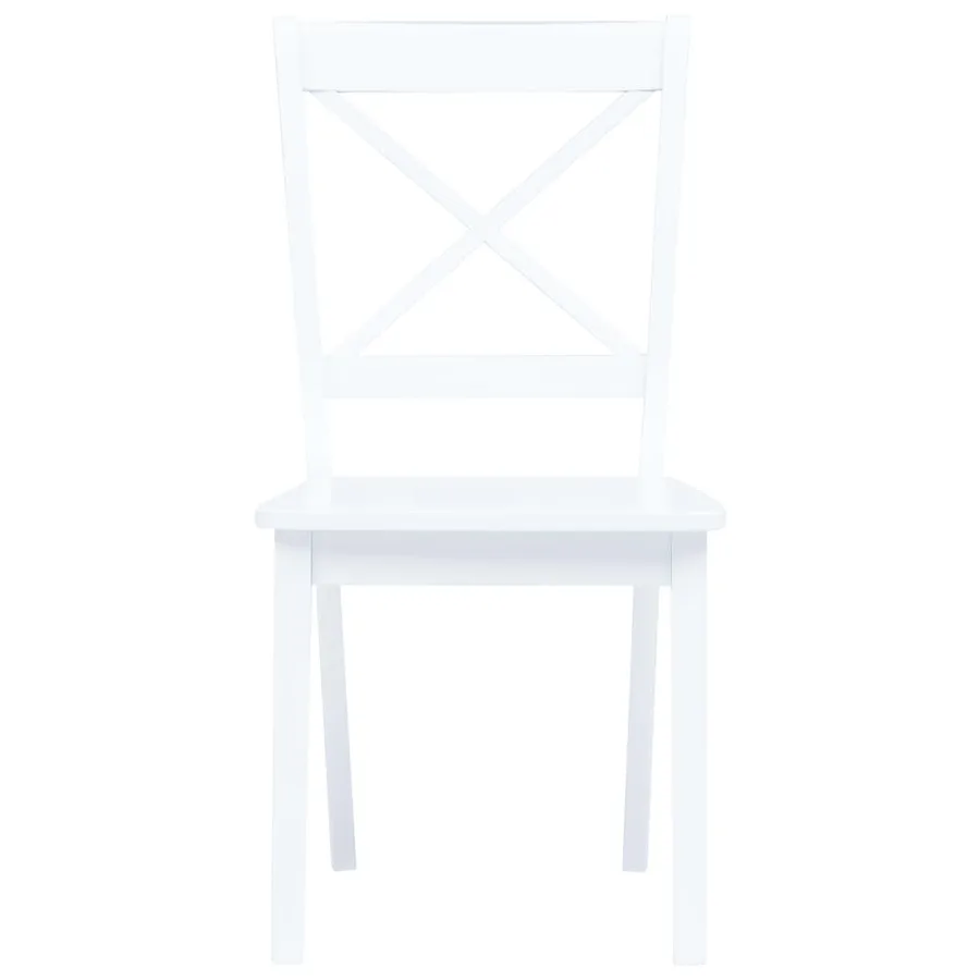 Chaises à manger lot de 2 blanc bois hévéa massif - 3