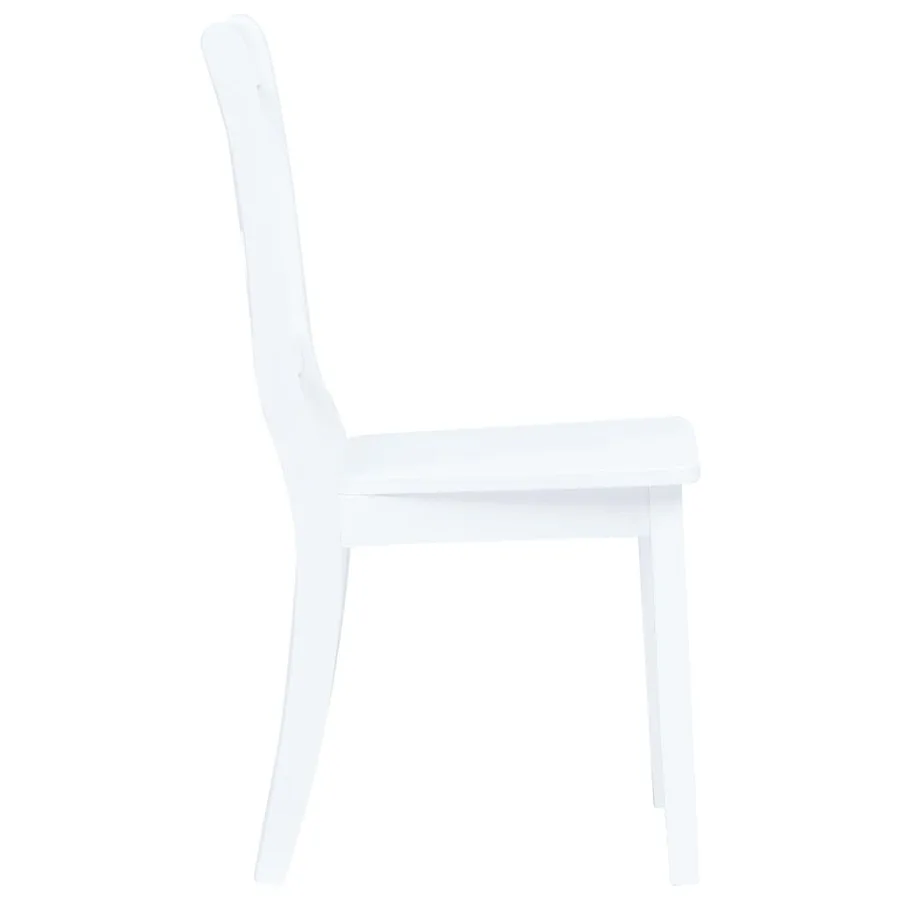 Chaises à manger lot de 2 blanc bois hévéa massif - 4