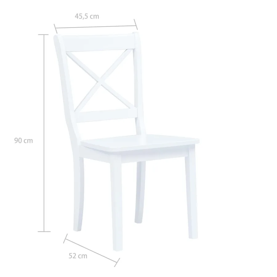 Chaises à manger lot de 2 blanc bois hévéa massif - 7
