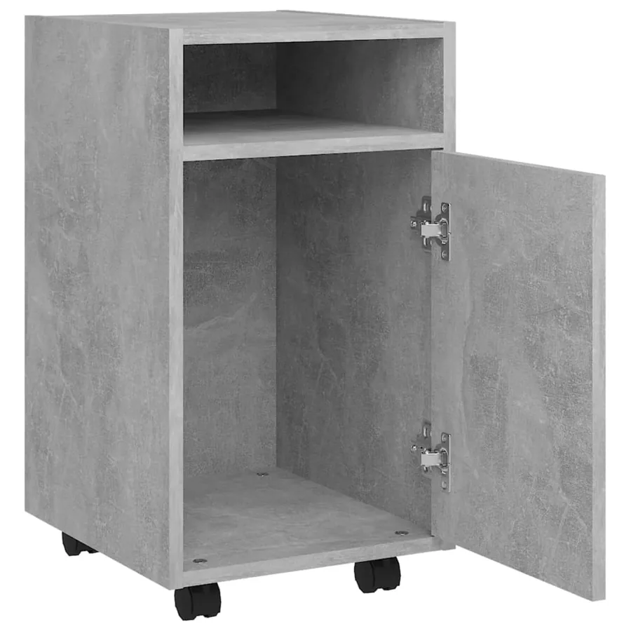 Armoire latérale et roues Gris béton 33x38x60cm Bois ingénierie - 6