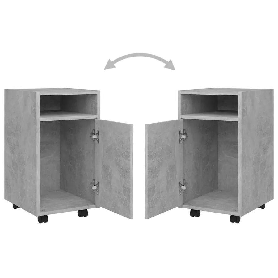 Armoire latérale et roues Gris béton 33x38x60cm Bois ingénierie - 7