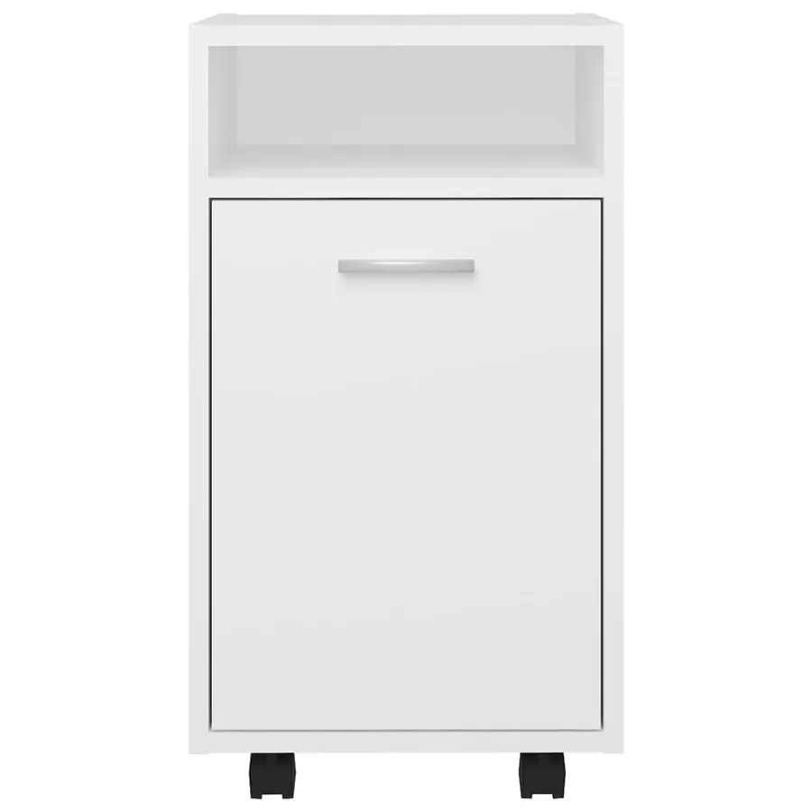 Armoire latérale avec roues Blanc 33x38x60 cm Bois d’ingénierie - 4