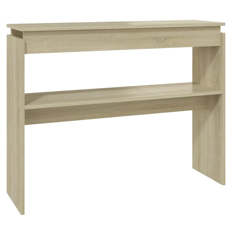 Table console chêne sonoma 102x30x80 cm bois d'ingénierie - 2