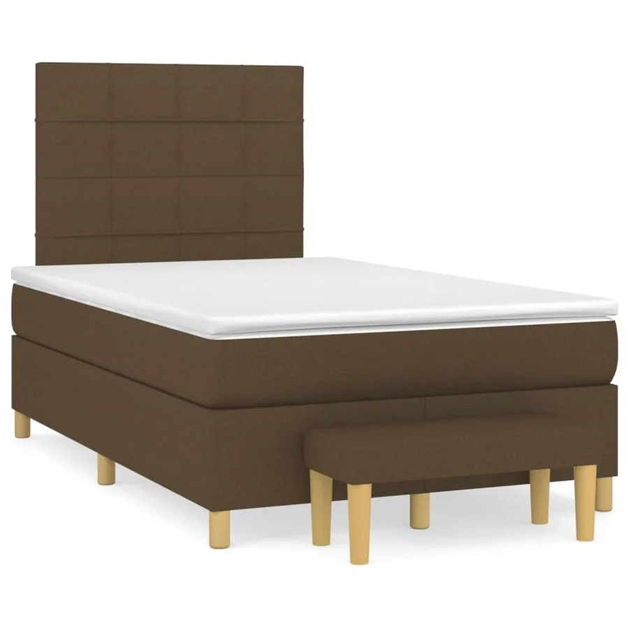 Sommier à lattes de lit avec matelas Marron foncé 120x200 cm - 2