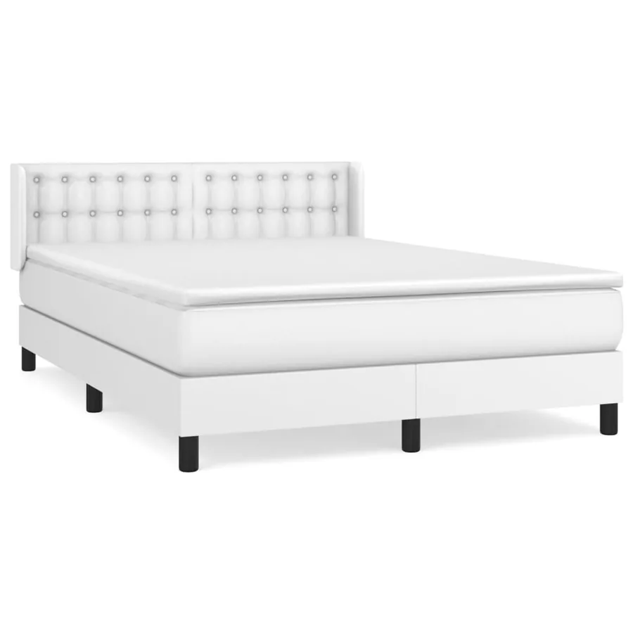 Sommier à lattes de lit avec matelas Blanc 140x190cm Similicuir - 2
