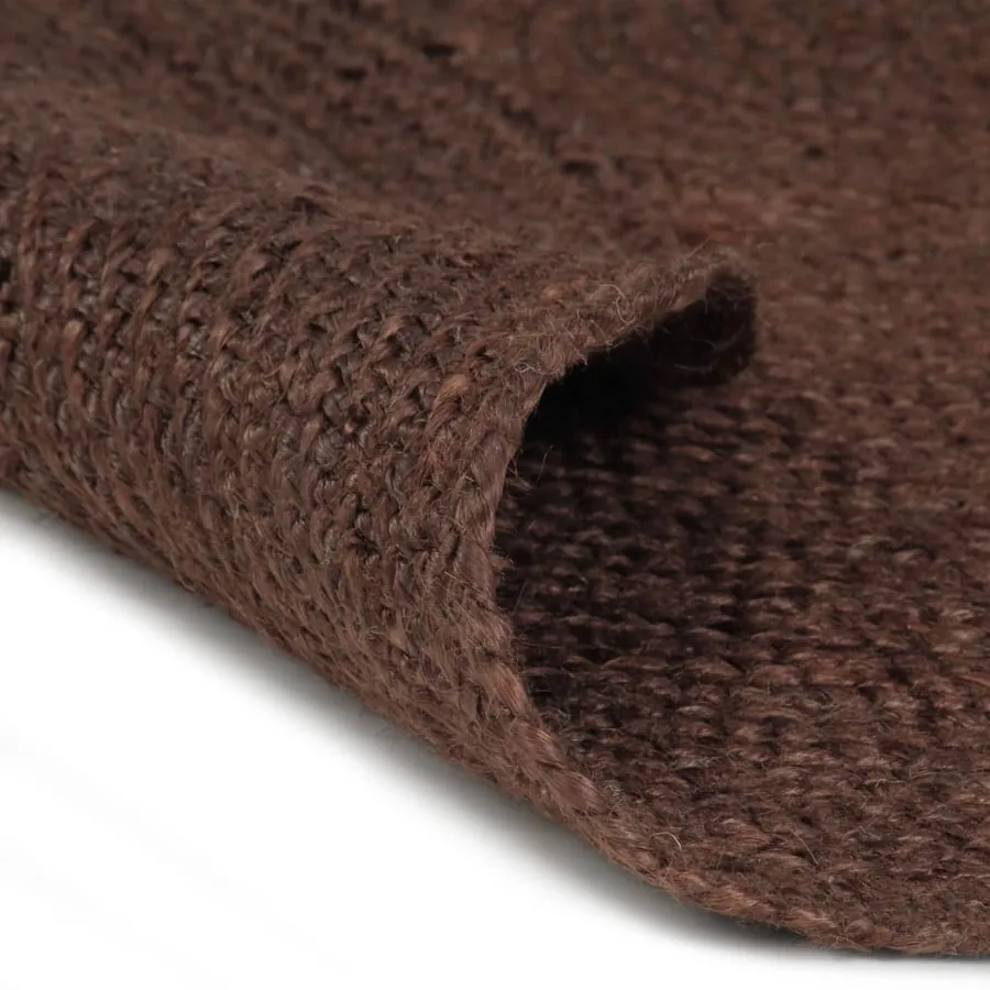 Tapis fait à la main Jute Rond 90 cm Marron - 2