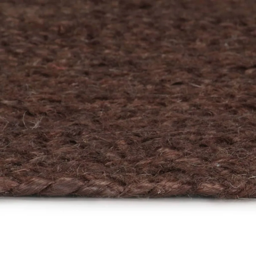 Tapis fait à la main Jute Rond 90 cm Marron - 3