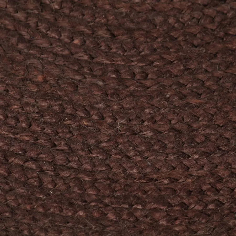 Tapis fait à la main Jute Rond 90 cm Marron - 5