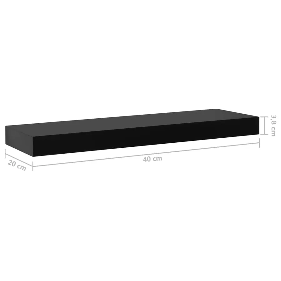 Étagères murales flottantes 2 pcs Noir 40x20x3,8 cm - 6