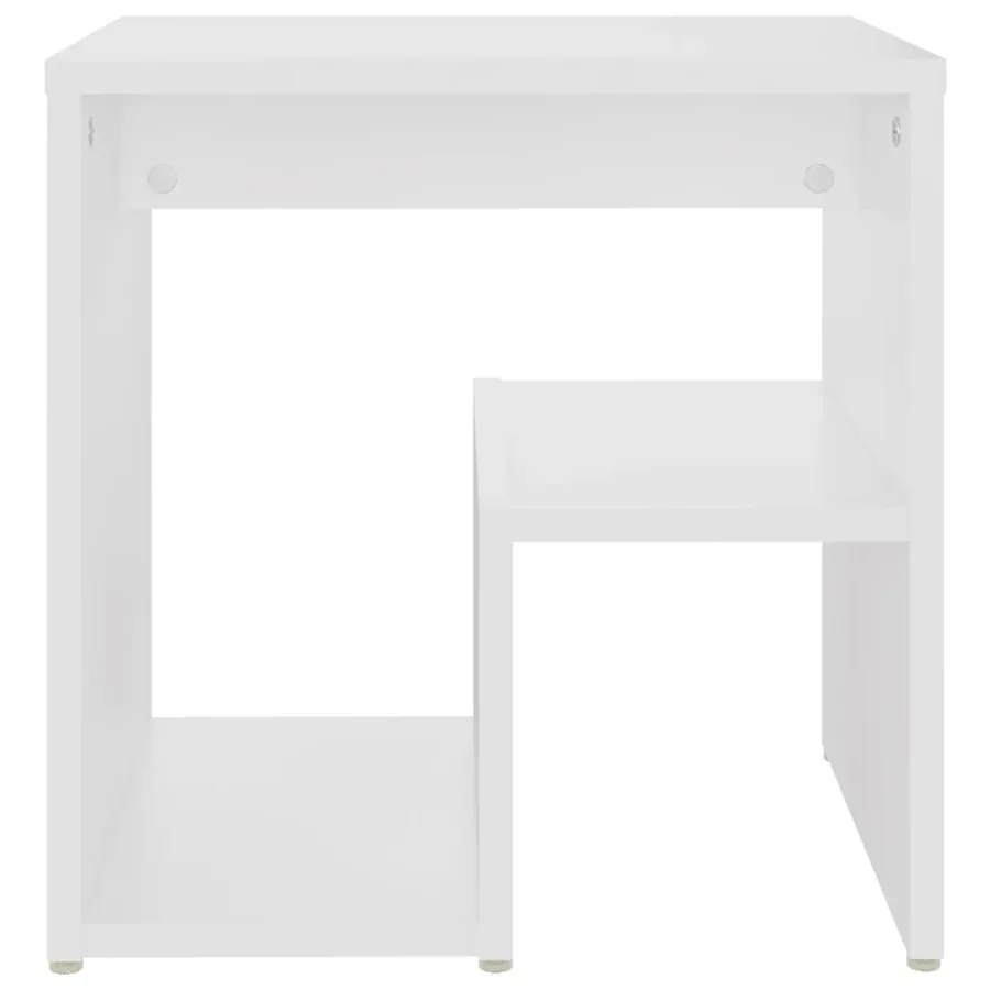 Table de chevet blanc 40x30x40 cm bois d'ingénierie - 3