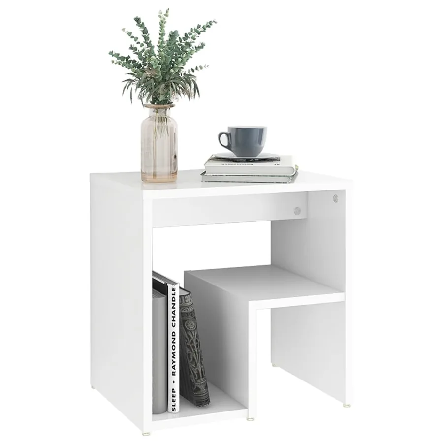 Table de chevet blanc 40x30x40 cm bois d'ingénierie - 5