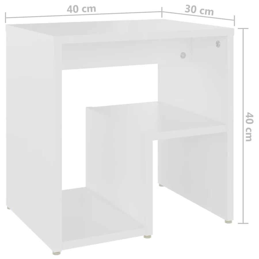 Table de chevet blanc 40x30x40 cm bois d'ingénierie - 7