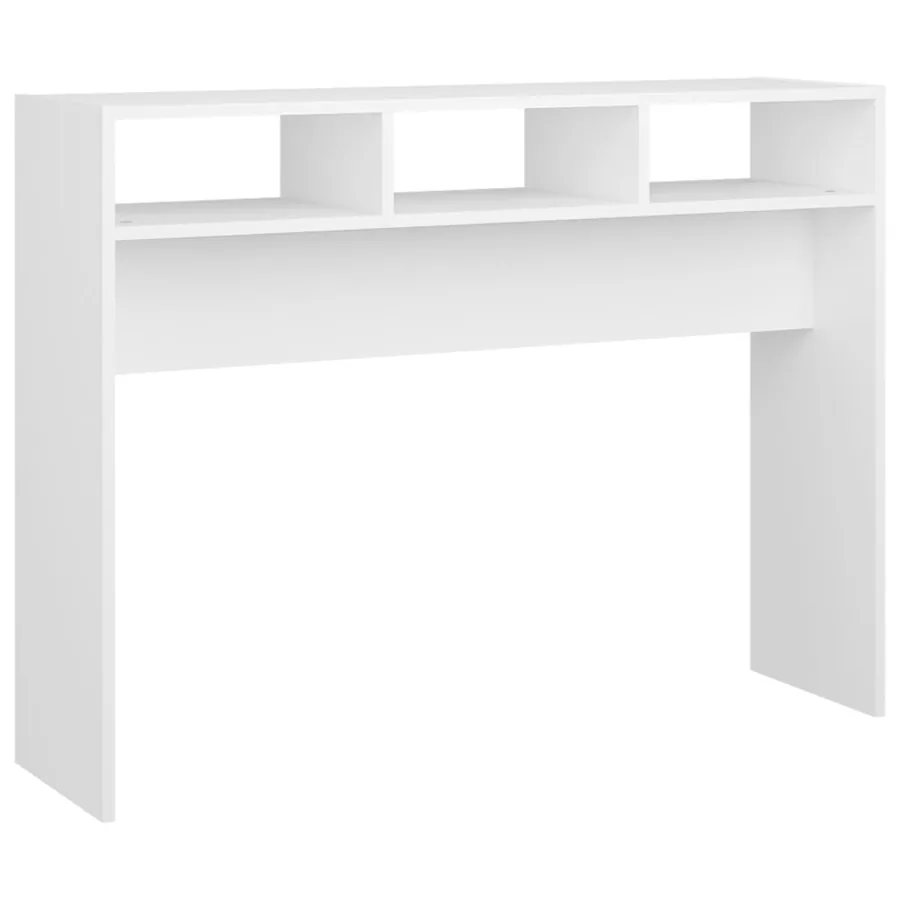 Table console blanc 105x30x80 cm bois d'ingénierie - 2