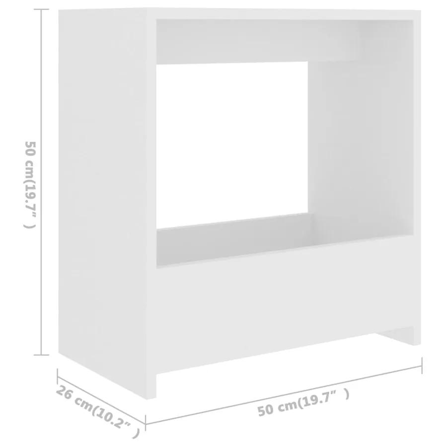 Table d'appoint blanc 50x26x50 cm bois d'ingénierie - 6