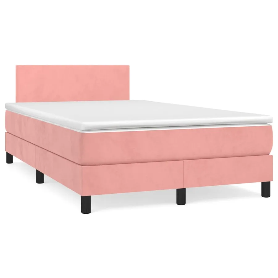 Sommier à lattes de lit avec matelas Rose 120x200 cm Velours - 2