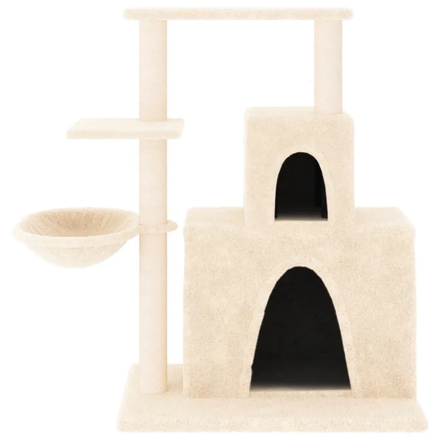 Arbre à chat avec griffoirs en sisal Crème 83 cm - 3