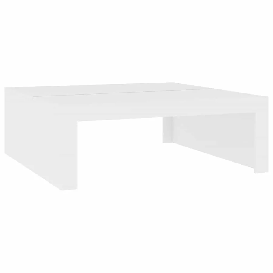 Table basse blanc 100x100x35 cm bois d'ingénierie - 2