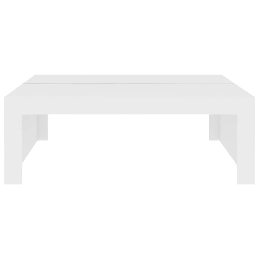 Table basse blanc 100x100x35 cm bois d'ingénierie - 5
