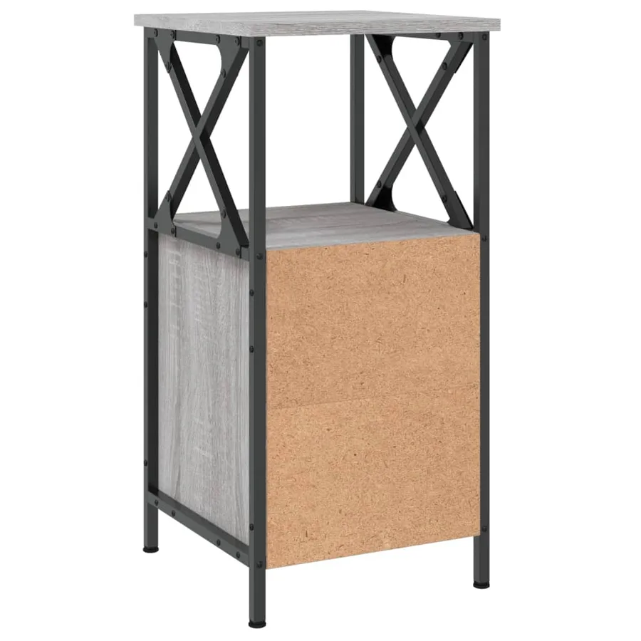 Table de chevet sonoma gris 34x35,5x70 cm bois d'ingénierie - 5